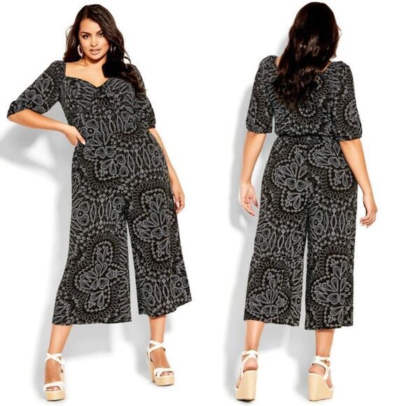 New! City Chic‎ Bora Bora Jumpsuit - black, size 24 - Picture 1 of 16